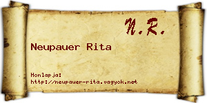 Neupauer Rita névjegykártya